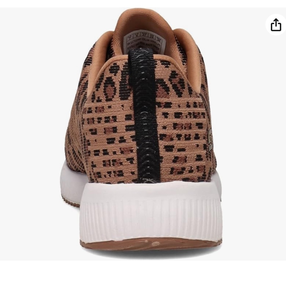 Final Price Skechers Women Bob's Sport Squad Leopard Sneakers in Brown & Black 6 - Picture 6 of 12